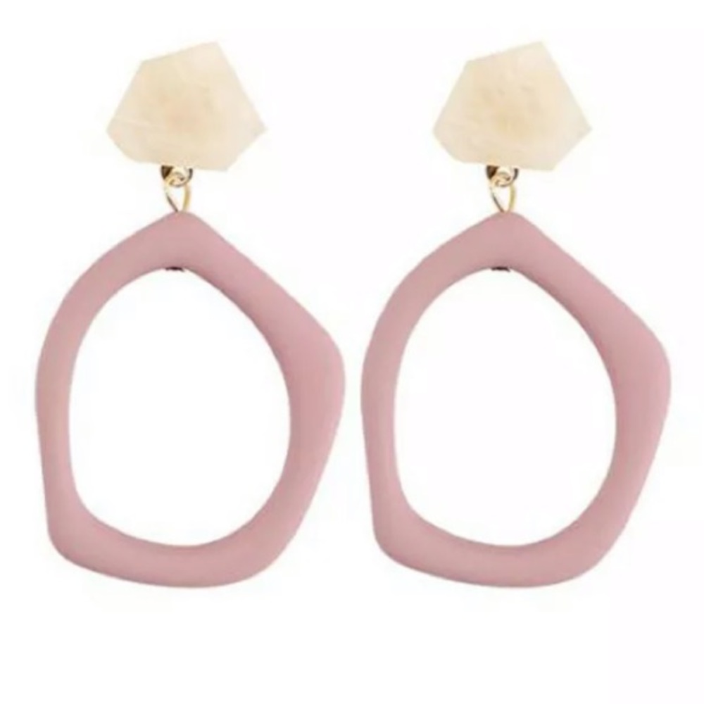 Acrylic Resin Pink Earrings